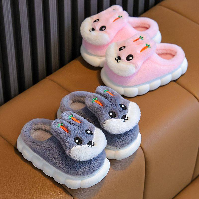 儿童棉拖鞋女童秋冬季新款居家室内厚底防滑保暖可爱卡通兔子棉鞋,淘宝优惠券,粉丝福利购,淘宝优惠卷