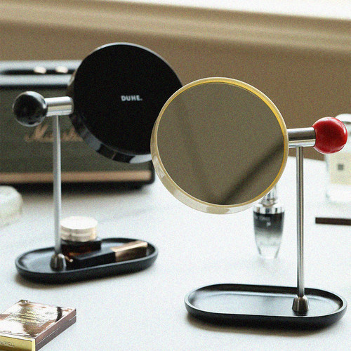 斗合家居原创设计包豪斯风桌面化妆镜复古家用可旋转装饰镜子 - 图3