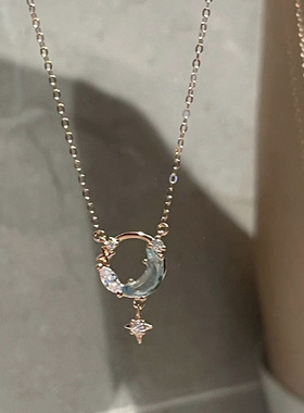 925纯银星月项链女轻奢小众设计