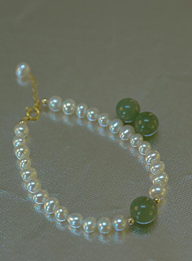 青黛猫眼石女ins小众设计珍珠