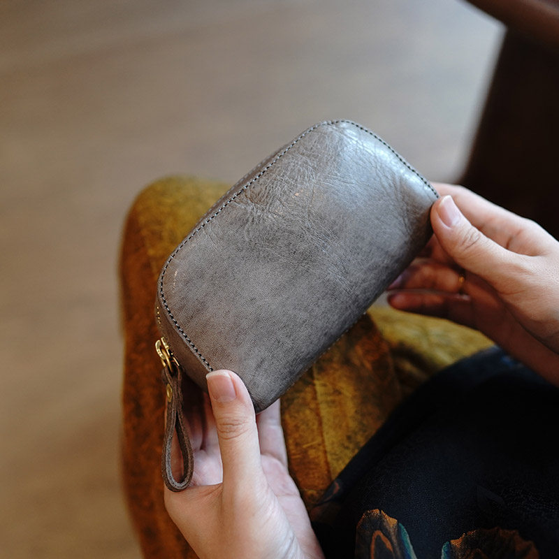 鹿小姐植鞣牛皮复古便携零钱硬币包耳机文玩核桃手串真皮收纳包,淘宝优惠券,粉丝福利购,淘宝优惠卷