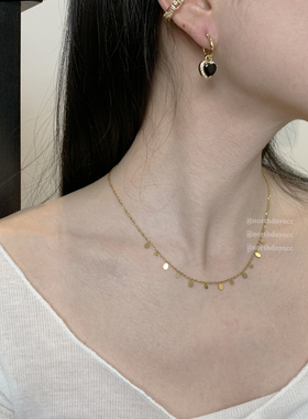 northday发光的锁骨圆片锁骨链