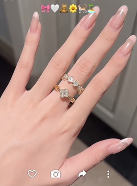 勇敢之花•Brave Flower～美式千金辣妹闪钻花朵叠戴戒指