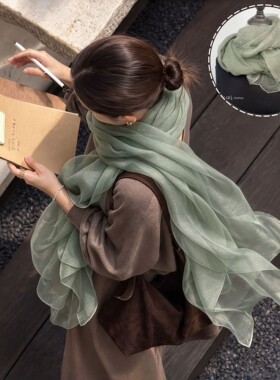 纱纱围巾纱巾丝巾女款2026新款女系脖围巾秋冬穿搭披肩氛围感文艺