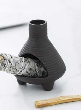ceramic sage incense holder圣木鼠尾草支架香薰炉陶瓷燃烧托盘
