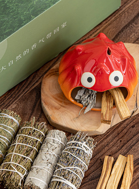 回归深林燃熏礼盒套装圣木香薰炉家居氛围摆件雪松鼠尾草净化香炉