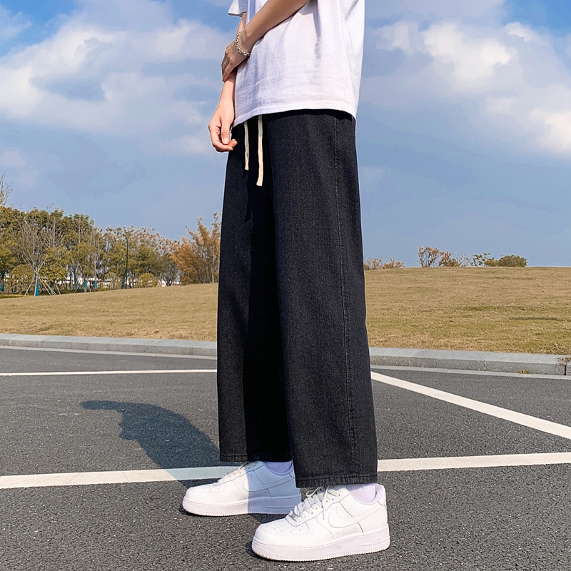 松紧腰男款宽松直筒春秋季牛仔裤 瑞威拉牛仔裤