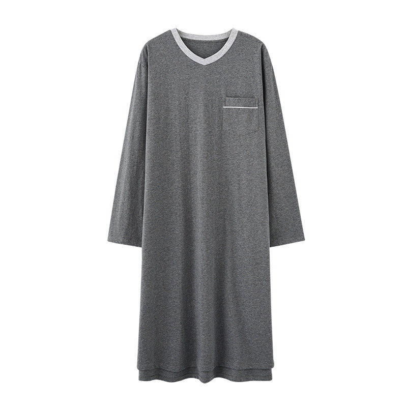 长袖睡裙男士春秋季连体纯棉睡衣 我丽睡裙