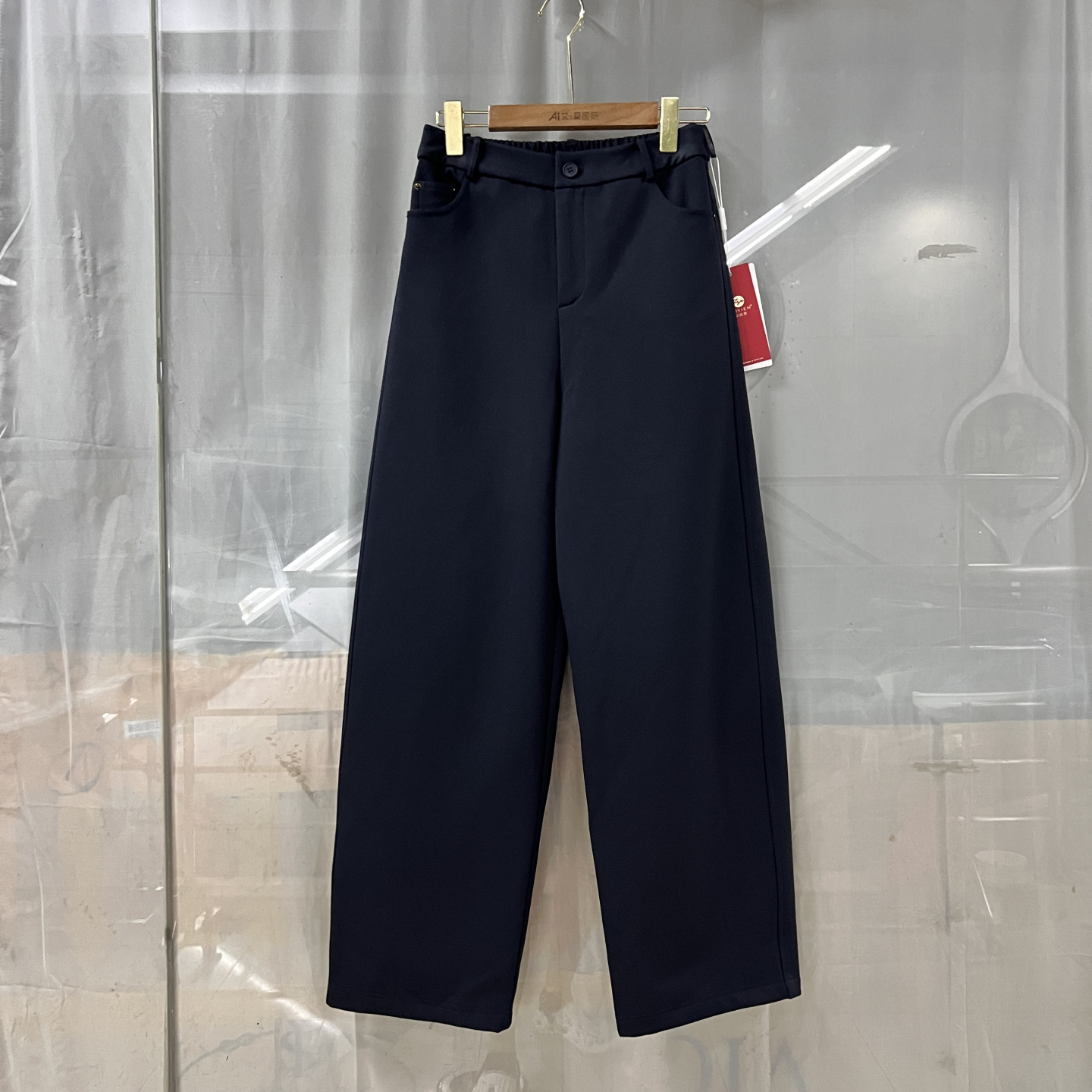 卓YDK-96D082商场专卖2025冬时尚新品女裤高腰显瘦加绒保暖长裤子 - 图1