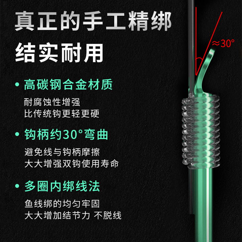 箭琴海精品20付子线双钩纯手工精绑竞技狼牙飞磕正钓新改良子线 - 图0