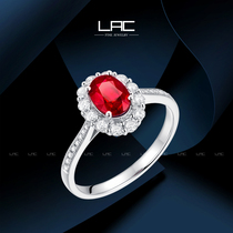 (star co-payment) LAC Jewelry Natural Dove Blood Ruby Ring 18k Gold Set Color Jewel Woman