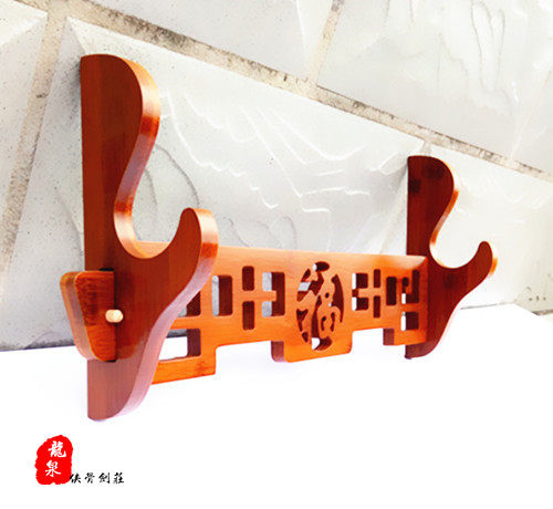 新品镂空镇宅刀剑架挂墙挂式挂壁楠竹古典剑托创意直销多层笛子架 - 图3