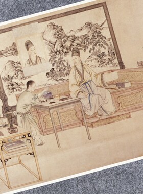 乾隆帝横幅挂画丁观鹏真迹复制