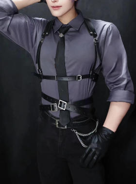 跨境亚马逊热卖男士皮革束缚背带