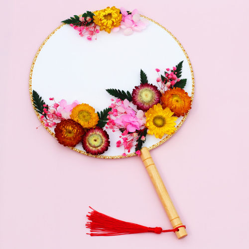 干花雏菊永生花手工DIY粘贴中式团扇古风材料包亲子活动幼儿作业 - 图3