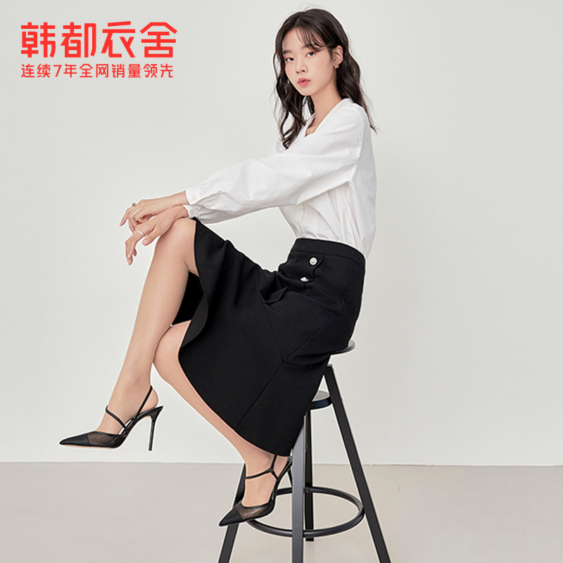 韩都衣舍2020秋季新款a字禧半身裙 韩都衣舍半身裙