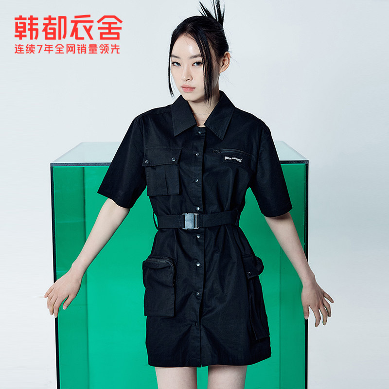 韩都衣舍工装夏季新款polo领连衣裙 韩都衣舍连衣裙