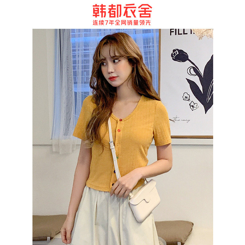 韩都衣舍2020夏装新款潮韩版女t恤 韩都衣舍敏丽T恤
