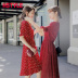Quần áo Handu 2019 Quần áo nữ mùa hè Hàn Quốc màu đỏ thắt lưng cao Đầm voan cao cấp váy EK9084 - váy đầm áo đầm dự tiệc váy đầm
