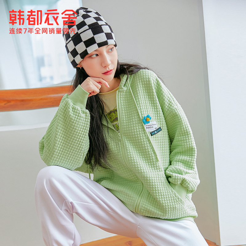 韩都衣舍2022春装新款女ins棒球服 韩都衣舍短外套