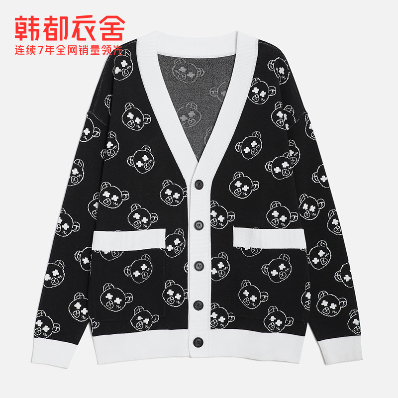 韩都衣舍啵啵熊外套女2022春装毛衣 韩都衣舍毛针织衫