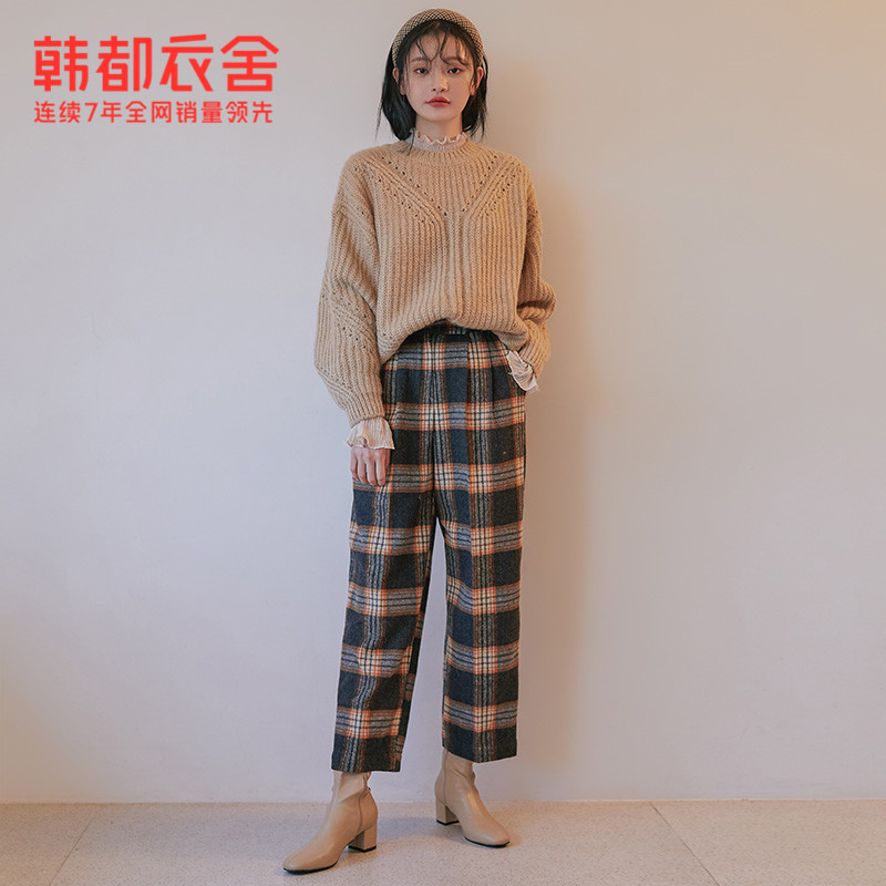 韩都衣舍2020秋新款韩版套头风毛衣 韩都衣舍秀衣莲毛衣