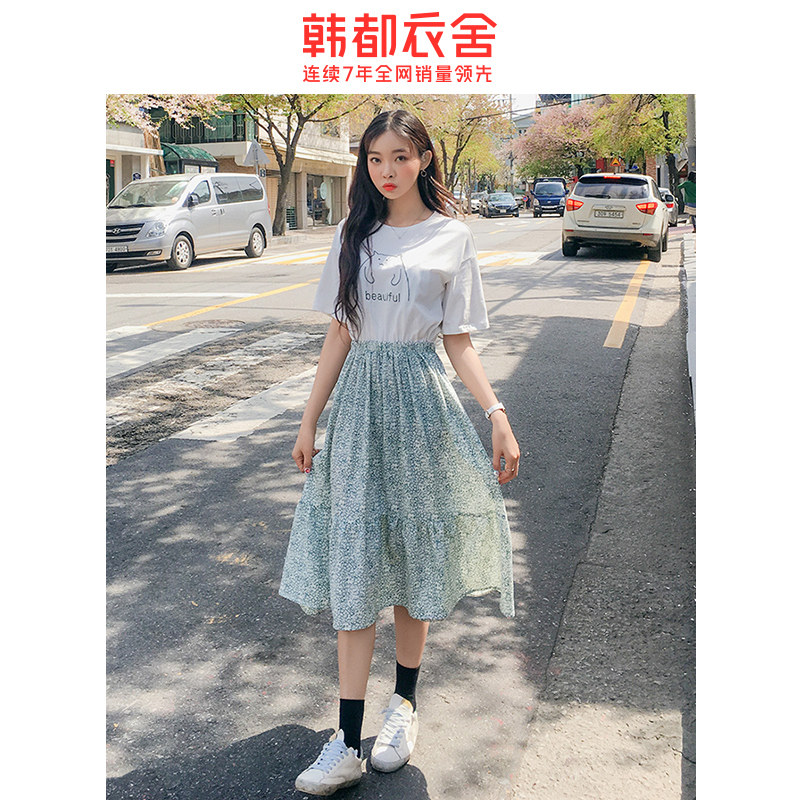 韩都衣舍2020春装韩版清新卡通长裙 韩都衣舍锦鑫通达连衣裙