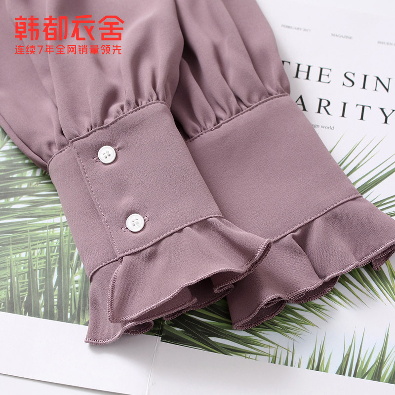 韩都衣舍2020秋季新款法式小众衬衫 韩都衣舍衬衫