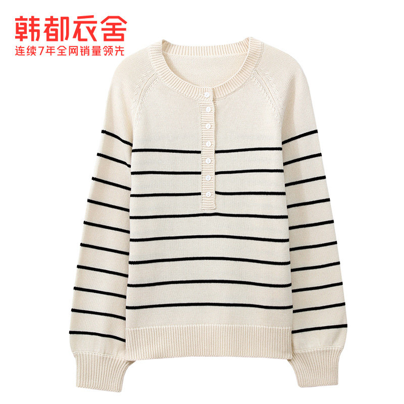 韩都衣舍2020秋新款套头慵懒风毛衣 韩都衣舍毛针织衫