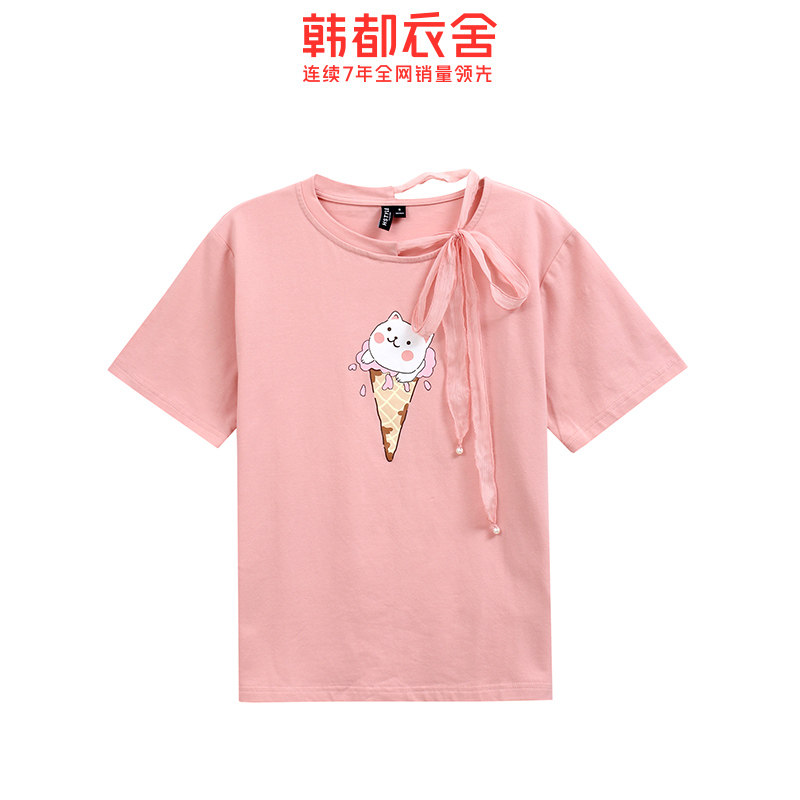  韩都衣舍秀衣莲T恤
