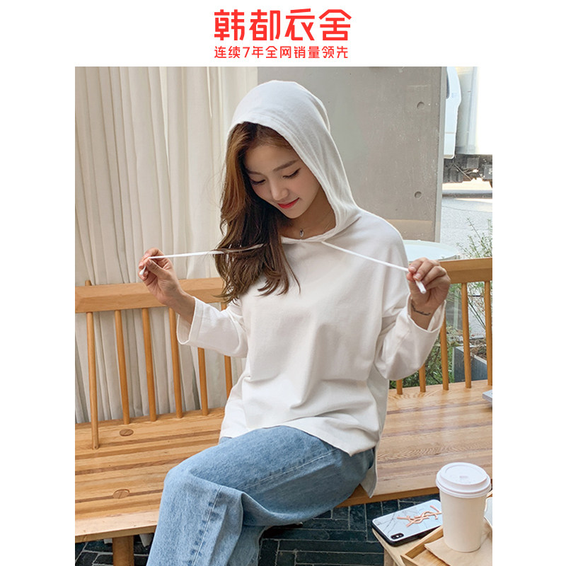韩都衣舍2020春装新款韩版连帽毛衣 韩都衣舍秀衣莲毛衣