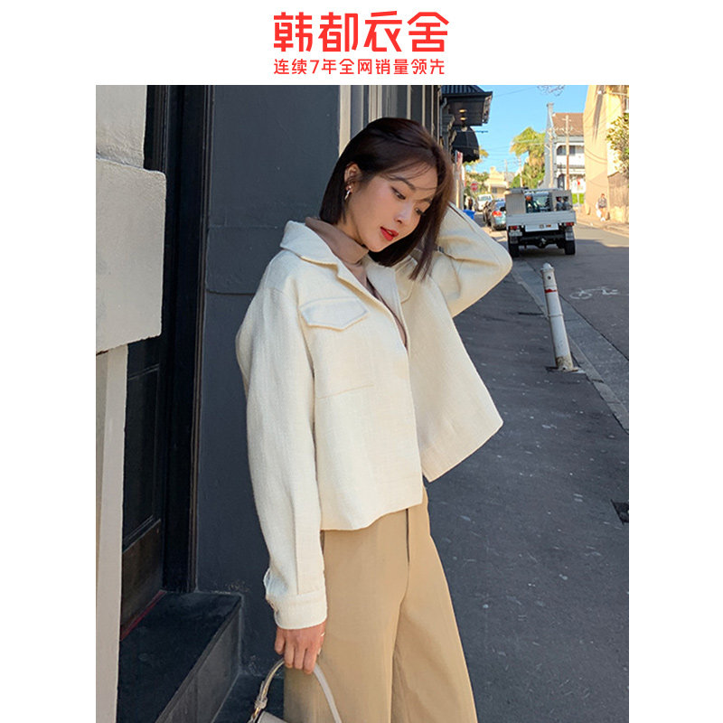 韩都衣舍旗舰店2020秋新款短外套 韩都衣舍敏丽短外套