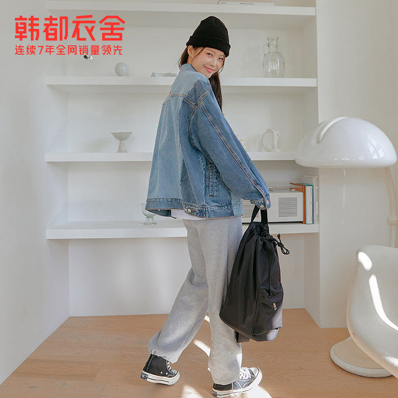 韩都衣舍宽松拼接牛仔2022短外套 韩都衣舍短外套