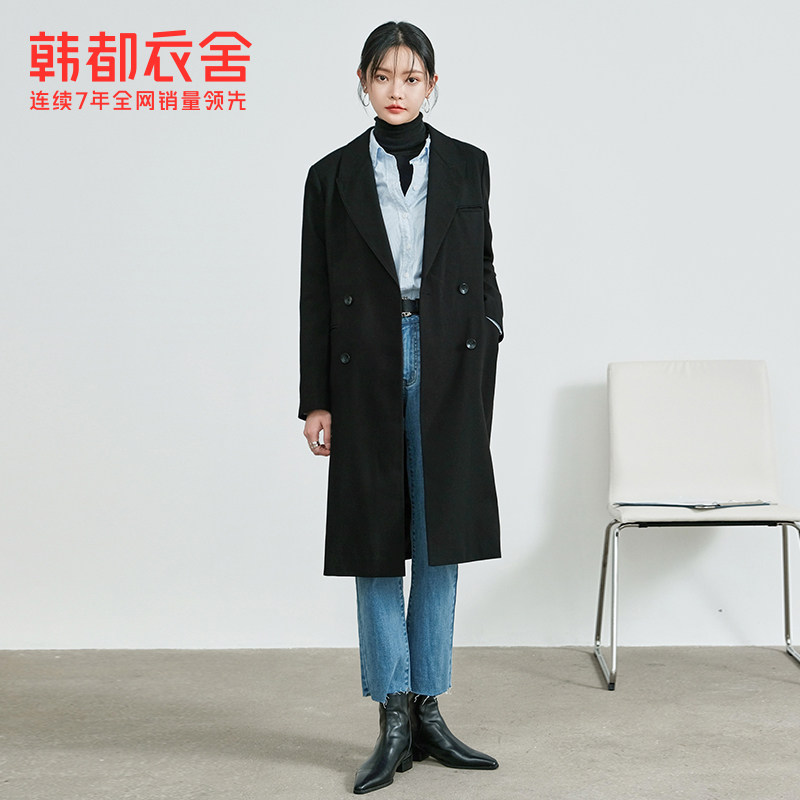 韩都衣舍2020秋季新款通勤帅气长款 韩都衣舍西装