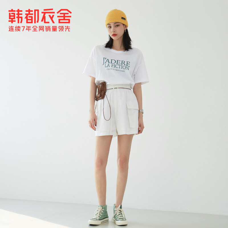 韩都衣舍2021夏装韩版字母印花t恤 韩都衣舍锦鑫通达T恤