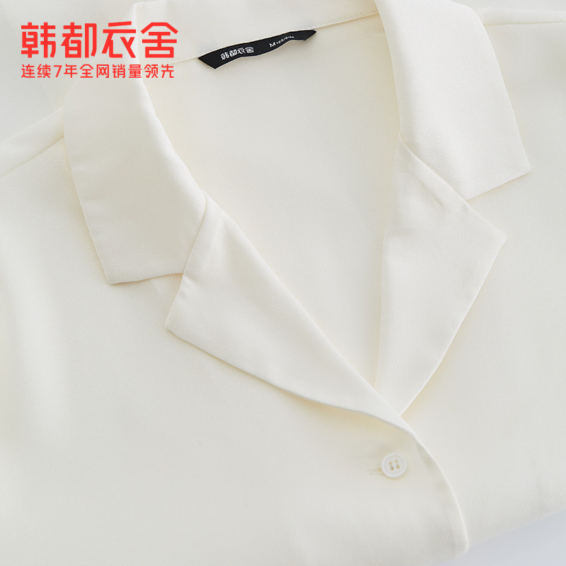 韩都衣舍西装领2022夏季新款衬衫 韩都衣舍衬衫