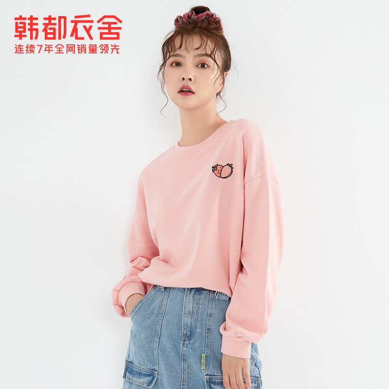 韩都衣舍2020秋新款日系古着女卫衣 韩都衣舍卫衣/绒衫