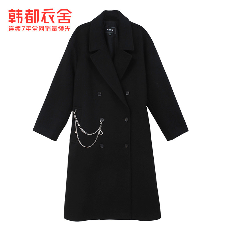 韩都衣舍天猫店正品冬季新年大衣 韩都衣舍锦鑫通达毛呢外套