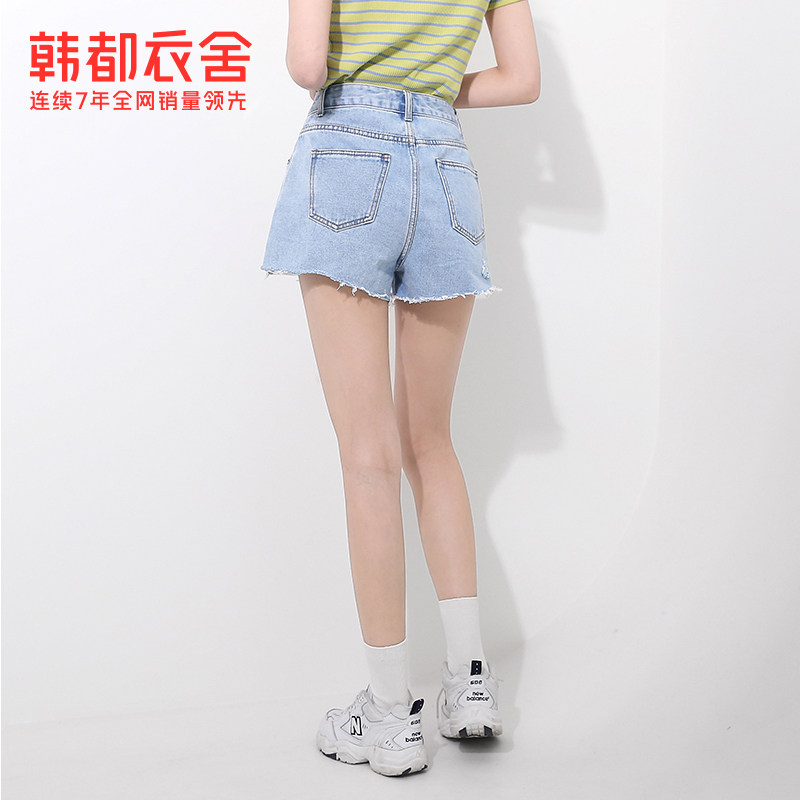 韩都衣舍2020夏新款韩版薄款魭热裤 韩都衣舍牛仔裤