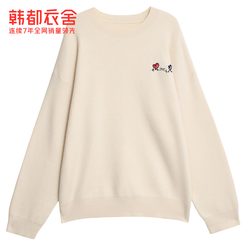 时代少年团同款韩都衣舍宽松毛衣 韩都衣舍敏丽毛针织衫
