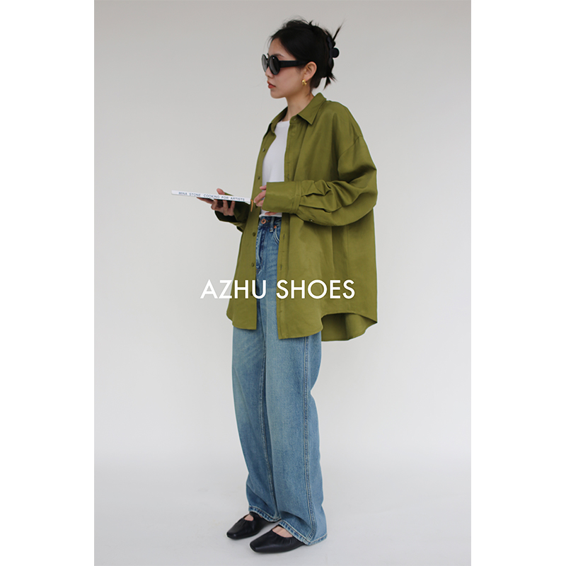 AZHU SHOES 2023春夏新款法式方头浅口软底芭蕾鞋温柔风玛丽珍鞋-图3