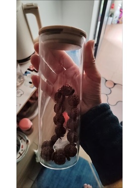 文玩核桃展示盒佛珠菩提手串收纳密封罐透明玻璃手链珠宝首饰品盒