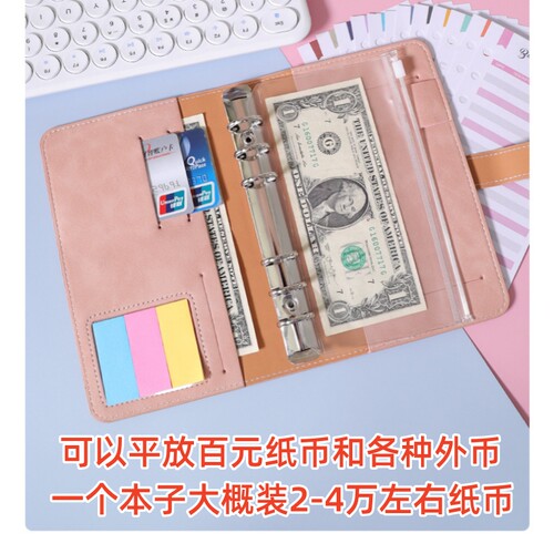 外币收纳本存钱本收纳袋活页现金存放袋子能装钱的本子可放钱成人 - 图0