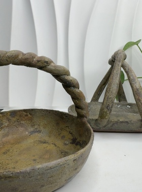 日式侘寂风手作露草提篮小钵豆皿零食水果小碟果篮