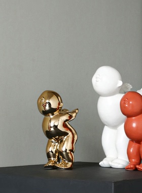 创意装饰品小胖子娃娃摆件新中式