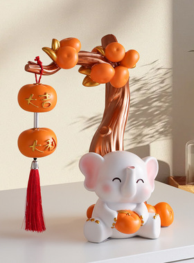 柿事如意招财猫摆件入户玄关