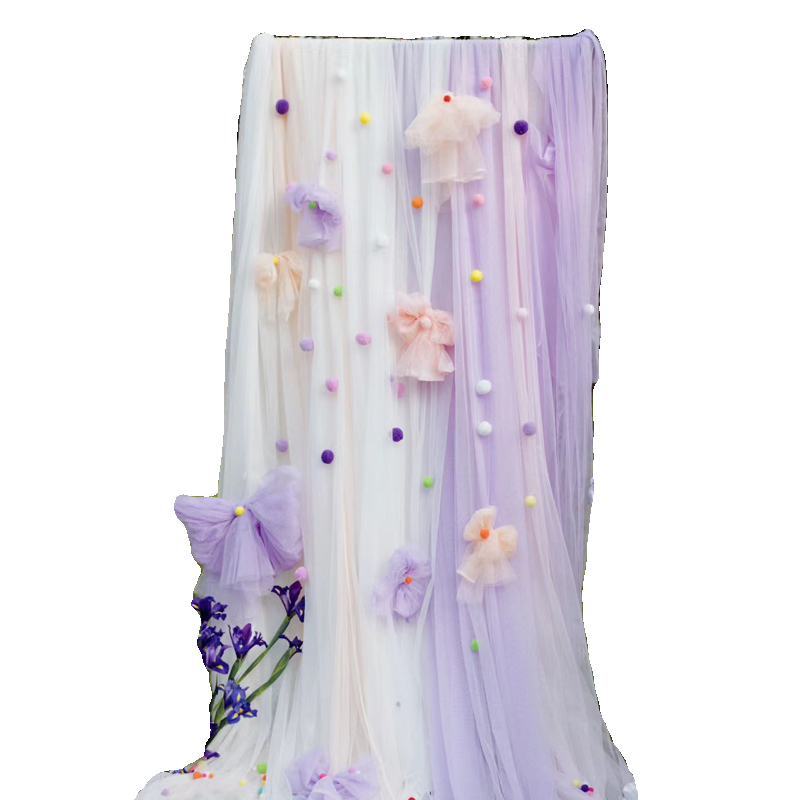 紫色纱幔户外婚礼商场美陈幼儿园环创布置淡紫色瀑布纱网纱欧根纱,淘宝优惠券,粉丝福利购,淘宝优惠卷