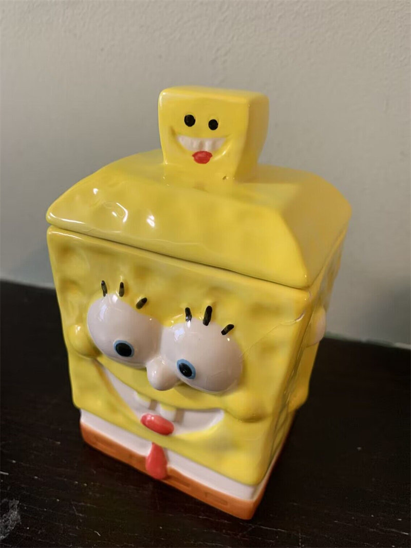 久物 有瑕疵手绘海绵宝宝系列储物罐陶瓷罐子儿童派大星好朋友,淘宝优惠券,粉丝福利购,淘宝优惠卷