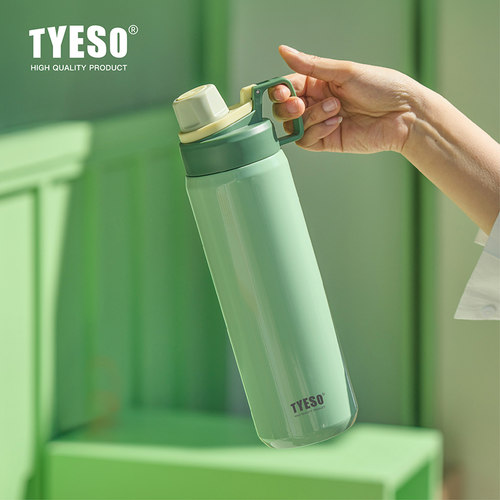 TYESO泰硕保温杯新款304不锈钢大容量运动水杯户外炫彩手提保冷杯 - 图2