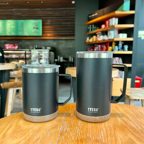 新款tyeso橡树软木底汽车杯直身杯304不锈钢办公杯保温杯马克杯子 - 图0